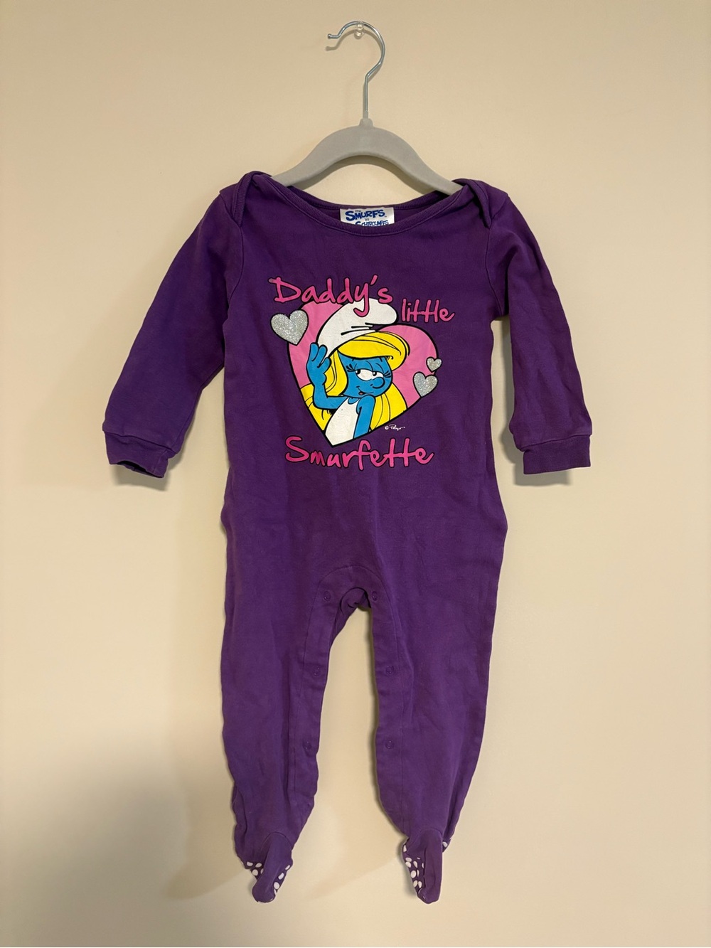Smurfette Purple Footed One-Piece Pajama - Smurfs